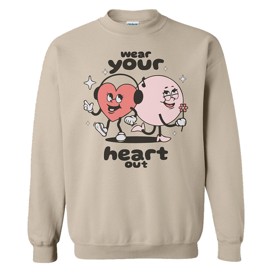 wear your heart out crew - tan
