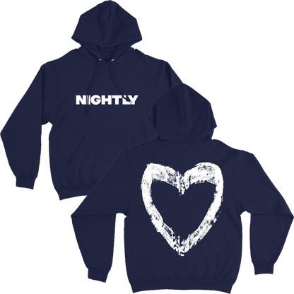 heart hoodie - navy - LAST ONE!